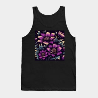 Pink Floral Illustration Tank Top